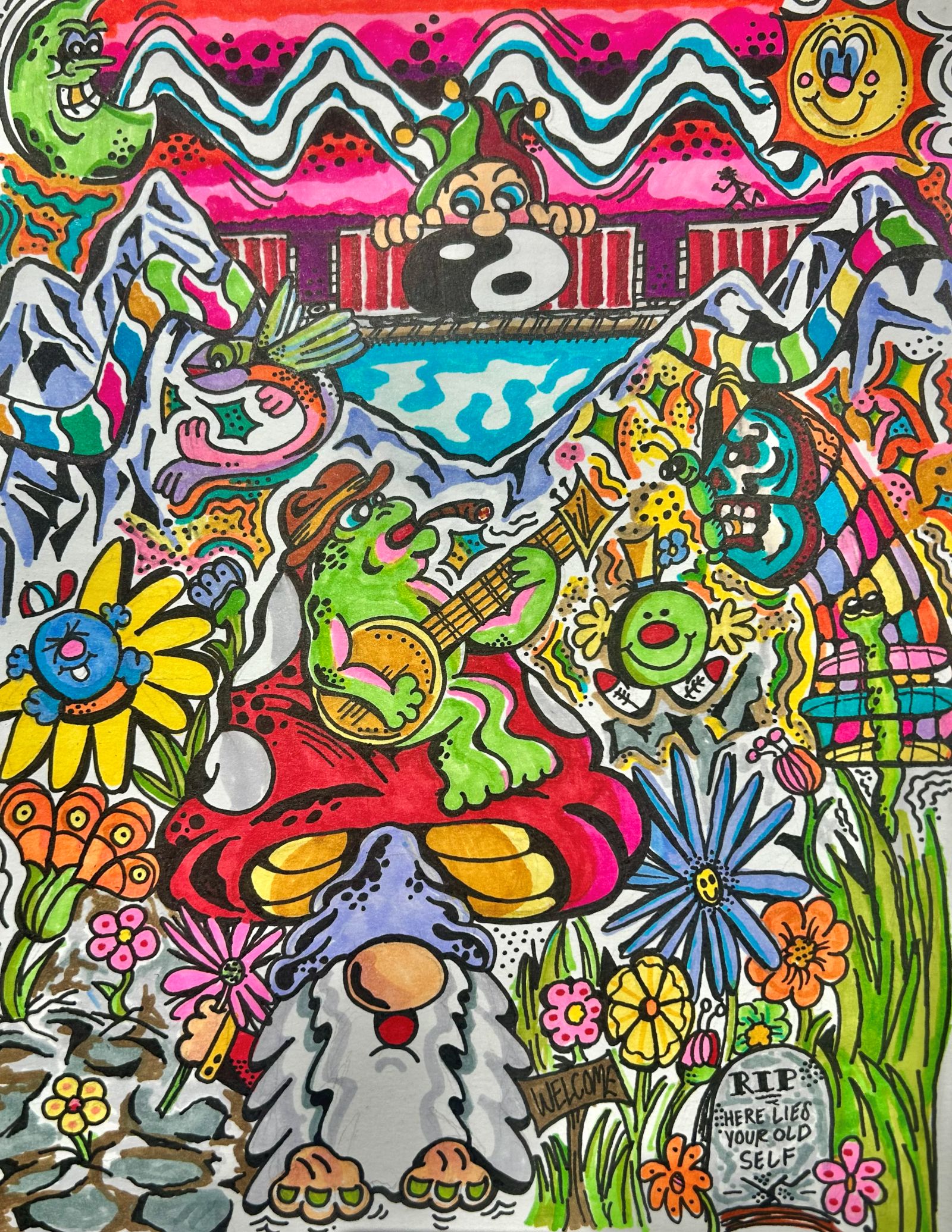 Emotional Health Club, marker on paper