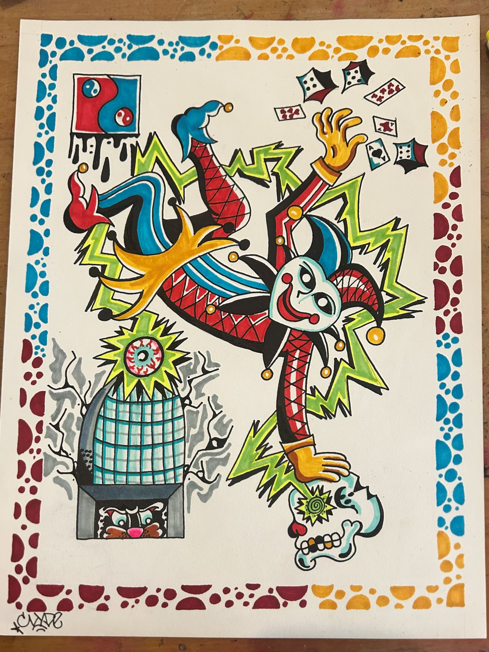 Jester, marker on paper